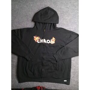 Social Collision Chaos End Of Times Hoodie Mens XL Black Full Zip Graphic